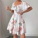 Classic Bohemian Print Dress European And American Style Cool Shoulder Pleated Short Sleeve Summer Fashion_ecoleips.com