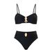 Bikini Set – High-Cut Sexy Swimwear For Women | Solid Color Two-Piece With Removable Padding (Nylon & Spandex)_ecoleips.com