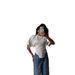 ng2510292 Unique Design Short-sleeve T-shirt For Women, Summer European American Style, With Tie-waist, Versatile, Black And White_ecoleips.com