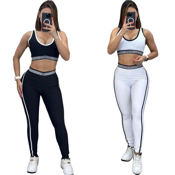 Summer Fashionable Casual Adjustable Sleeveless Vest Women's Fitness Slimming Exercise Yoga Set New J5148_ecoleips.com