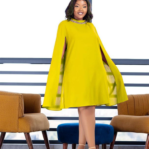 Women's Clothing Temperament Commuting Solid Color Leisure Loose Style Dress Clearance_ecoleips.com