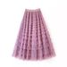 new French long skirt for women temperament elegant solid color high waist mesh cake skirt puffy skirt_ecoleips.com