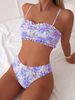 Women's Clothing Trendy Printed Halter Neck Suspenders Sexy Bikini Split System Strap Hot Spring_ecoleips.com