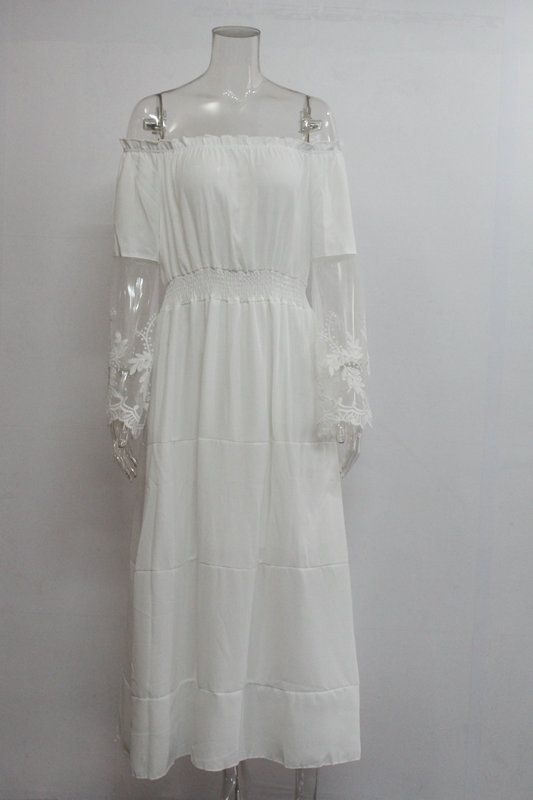 K Dress With A Single Neckline And Lace Patchwork For Women_ecoleips.com