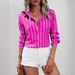 Women's Loose Fit Striped Long Sleeve Button Down Shirt – Casual Office Blouse For Spring Summer 2026_ecoleips.com