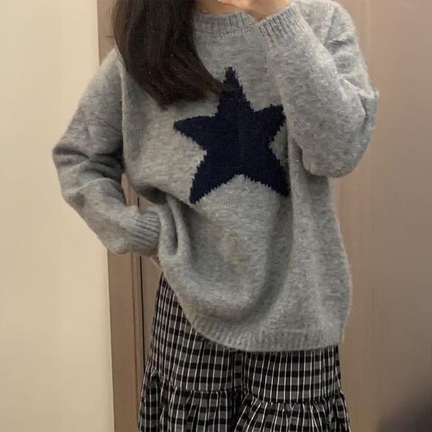 Diyun European And American Vacation Style Round Neck Simple Long Sleeve Knit Sweater Women's Clothing 2025_ecoleips.com