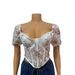 Women's Clothing Hot Girl Style Sexy Lace Flower Perspective Fishbone Short Sleeved Irregular Tops For Women_ecoleips.com