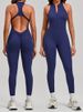 K One Piece Zipper Jumpsuit, Sports Jumpsuit, Hollowed Out Back, Running And Fitness Jumpsuit, Yoga Pants_ecoleips.com