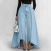 New Wide Leg Denim Pants For Women Extra Long Casual Solid Color Independent Websites_ecoleips.com