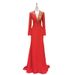Women's Clothing Banquet Evening Dress Spring Festival Gala Same Style Dignified Slim Red Long Sleeved Annual Party Host Dress Skirt_ecoleips.com