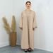 New Muslim Embroidered Loose Cardigan Long Dress Long Robe Fashionable Outerwear Loose Large Size Dress_ecoleips.com