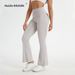 Cross-border Best-selling Workwear With Pockets, High-waisted, Quick-drying Lulu Yoga Flared Pants, Peach Butt Pocket_ecoleips.com