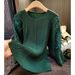 Women's Clothing Women's Stylish Long Sleeve T-Shirt Mesh Panel Design Beaded Dragon Scale Pleats Casual Wear Autumn Style_ecoleips.com