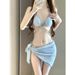 Women's Clothing Diamond Chain Pure Desire Style Strap Triangle Bikini Three Point Ins Sexy Holiday Swimsuit_ecoleips.com