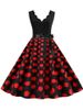 Black Dot Summer Dress Women Pinup Elegant Vintage Party Dress Casual Office Tank Sleevelss A Line Vestidos_ecoleips.com