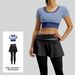 Women's High Waist Yoga Set Faux Two Piece Nude Feel Sports Fitness Running Hip Lifting Fitness Outfit_ecoleips.com