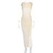New Arrival Fashion Elegant Long Dress Sleeveless Slim Fit Backless Slit Hem Dress For Women Daily Party Wear_ecoleips.com