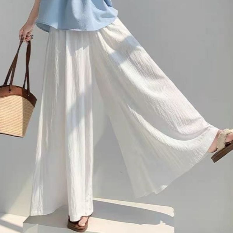 K Women's Thin Skirt Pants, New High Waisted Casual Hanging Wide Leg Pants_ecoleips.com