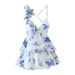 European And American Cross-border 2025 Summer New Women's Dress With Beautiful Back Straps, High-end Floral Design,_ecoleips.com