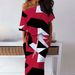 Women's Geometric Print Casual Fashion Two-Piece Ensemble T-Shirt And Skirt Set plus Size Available_ecoleips.com