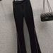 Women's Clothing Early Spring New Korean Version Of The Street Blasting High End Design Sense Two Piece Shirt With Flared Pants_ecoleips.com