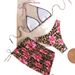 Animal Print Bikini Set With Sarong | Floral Two-Piece Swimsuit & Beach Cover-Up For Women Versatile 3-Piece Set For Multiple Looks_ecoleips.com
