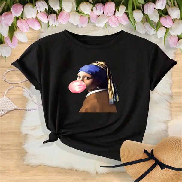Women's Clothing Summer T Shirt Printing Fashion Casual Cute Short Sleeve Women's Eye Print Short Sleeve T Shirt_ecoleips.com
