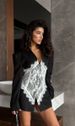 Lace-Paneled Slim-Fit Blazer For Women – Edgy Tailoring With Feminine Details (Unique Office-to-Party Statement Piece)_ecoleips.com
