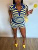 New Style Women's Summer Two Piece Set D10200 New Dopamine Candy Color Striped Color Blocking Suit_ecoleips.com