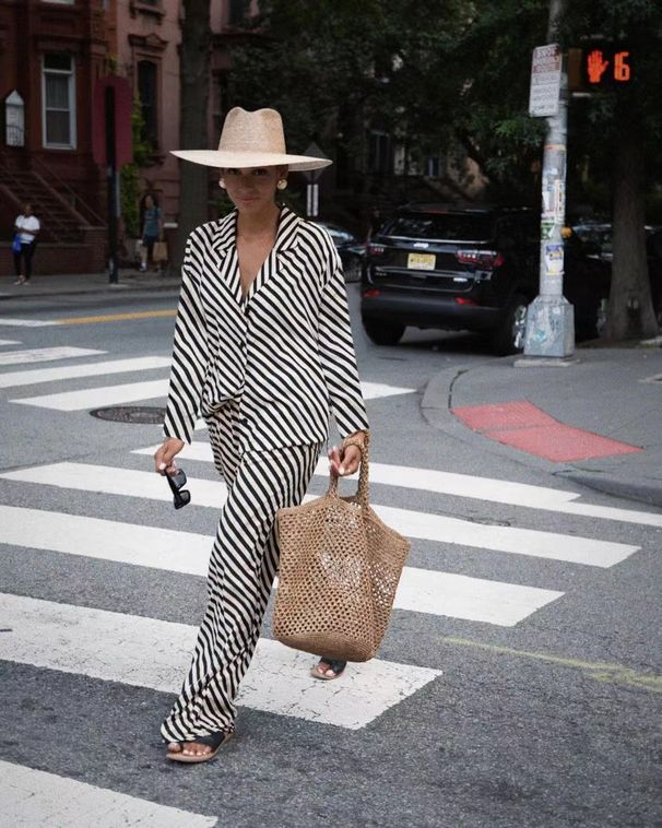 Women's Clothing Elegant Striped Lapel Single Breasted Long Sleeved Shirt Elastic Waist Straight Pants Suit_ecoleips.com