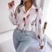 Instagram-style Real Shot Of 2026 Spring/summer European And American Style Feather Lantern Sleeve Collared Shirt._ecoleips.com