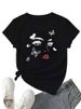 Euroean And American Cross-border Foreign Trade Clothing, Sexy Eyelash Rint Round-neck Short-sleeve Women's T-shirt_ecoleips.com