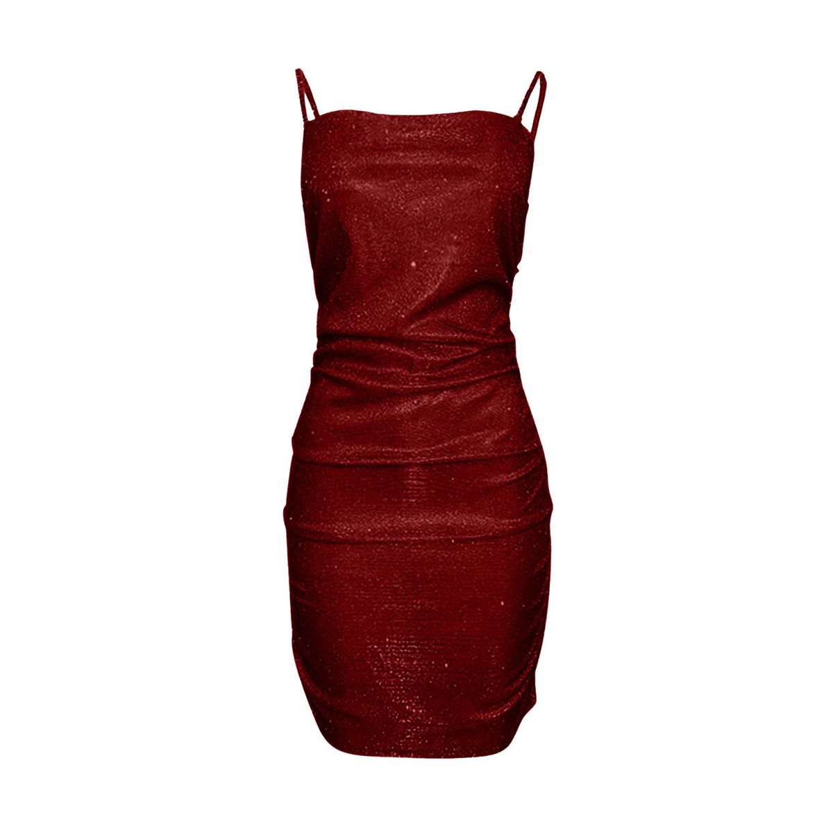 Verve 2025 Sexy Nightclub Party With Rhinestones, Pleated Bodycon Strap Dress For Women_ecoleips.com