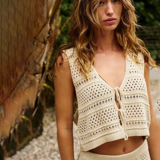 Women's Solid Color Knitted Beach Bikini Swimsuit Cover Up Dress Spring Summer New Style Sexy Casual Beachwear_ecoleips.com