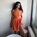 Cross-Border Pure Cotton Strap Backless High Waist European And American 2025 Spring Summer New Fashion Tie Short Dress_ecoleips.com
