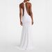 Women Summer White Spaghetti Strap Maxi Dress Sexy Slim‑Fit High Waist Casual Beach Vacation Long Dress_ecoleips.com