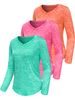 Verve 3-5PCS Women's Long Sleeve Shirt Fitness V-Neck Lightweight Quick-Dry Loose T-Shirt Sports Top_ecoleips.com