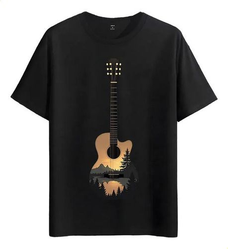 Women's T-Shirts Tshirt Muscle Freaks Guitar Landscape Acoustic Style_ecoleips.com