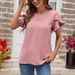 Women's Solid Color Round Neck Casual Top_ecoleips.com