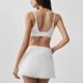 Lace Trimmed High-Waisted Yoga Outfit Three Piece Summer Set Tummy Controlling Slimming Camisole Bra And Mini Skirt for Running Sports_ecoleips.com