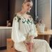 Women's Clothing Design Sense Mesh Splicing Shirt Spring New Heavy Embroidery Flower Shirt Unique And Beautiful Shirt_ecoleips.com