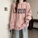 European American Style Real Shot Spring And Autumn Thin Hooded Sweatshirt For Women, New Loose-fitting Korean Version_ecoleips.com