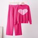 Women's Heart Shaped Jacquard Pullover Sweater round Neck Knitwear Casual Base Layer Loose Fitting Thick Autumn Winter Trendy Youthful_ecoleips.com