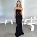 Summer New 2025 European American Style Sleeveless Backless Slim Fit Mermaid Dress Lace Trimmed Strapless Long Gown_ecoleips.com