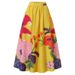 Women's Clothing Women's Skirt Floral Loose High Waist Holiday Big Swing Pocket Skirt Female_ecoleips.com
