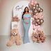 Off-Shoulder Fishtail Maternity Dress Long Sleeved Women's American Style Maternity Wear_ecoleips.com