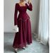 Diyun European And American Evening Style Elegant Sleeve Long Dress Women's Clothing 2025 Autumn Winter_ecoleips.com
