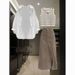 Women's Clothing Summer Outfit Complete Set For Women New Thin Shirt Striped Suspenders Denim Skirt Three Piece Suit_ecoleips.com