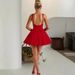 Women's Clothing Sweet Backless Big Bow Suspender Dress For Women Spring New Style Personalized Herringbone Pattern Splicing Short Skirt_ecoleips.com