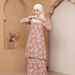 Modest Muslim Maxi Dress – 3D Floral Print Long Sleeve Abaya Dress For Women (S-5XL, Breathable Polyester Blend, Prayer & Daily Wear)_ecoleips.com
